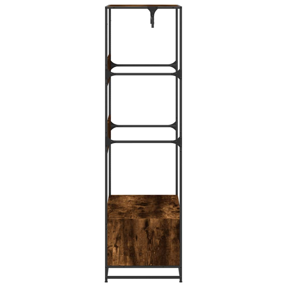 Produktbild för Garderob rökfärgad ek 90x50x180 cm konstruerat trä
