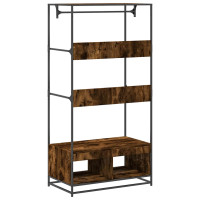 Produktbild för Garderob rökfärgad ek 90x50x180 cm konstruerat trä