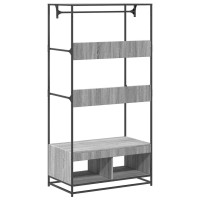 Produktbild för Garderob grå sonoma 90x50x180 cm konstruerat trä