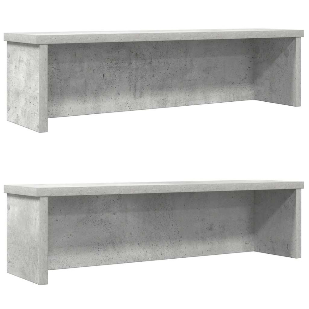 Produktbild för Köksställ stapelbara 2 st betonggrå 60x15x16 cm