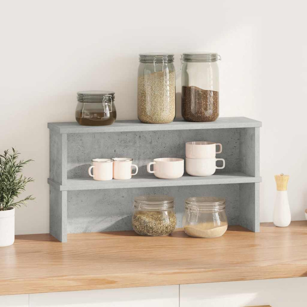 Produktbild för Köksställ stapelbara 2 st betonggrå 60x15x16 cm