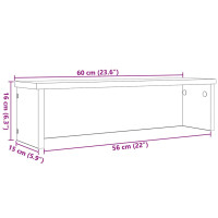 Produktbild för Köksställ stapelbara 2 st betonggrå 60x15x16 cm