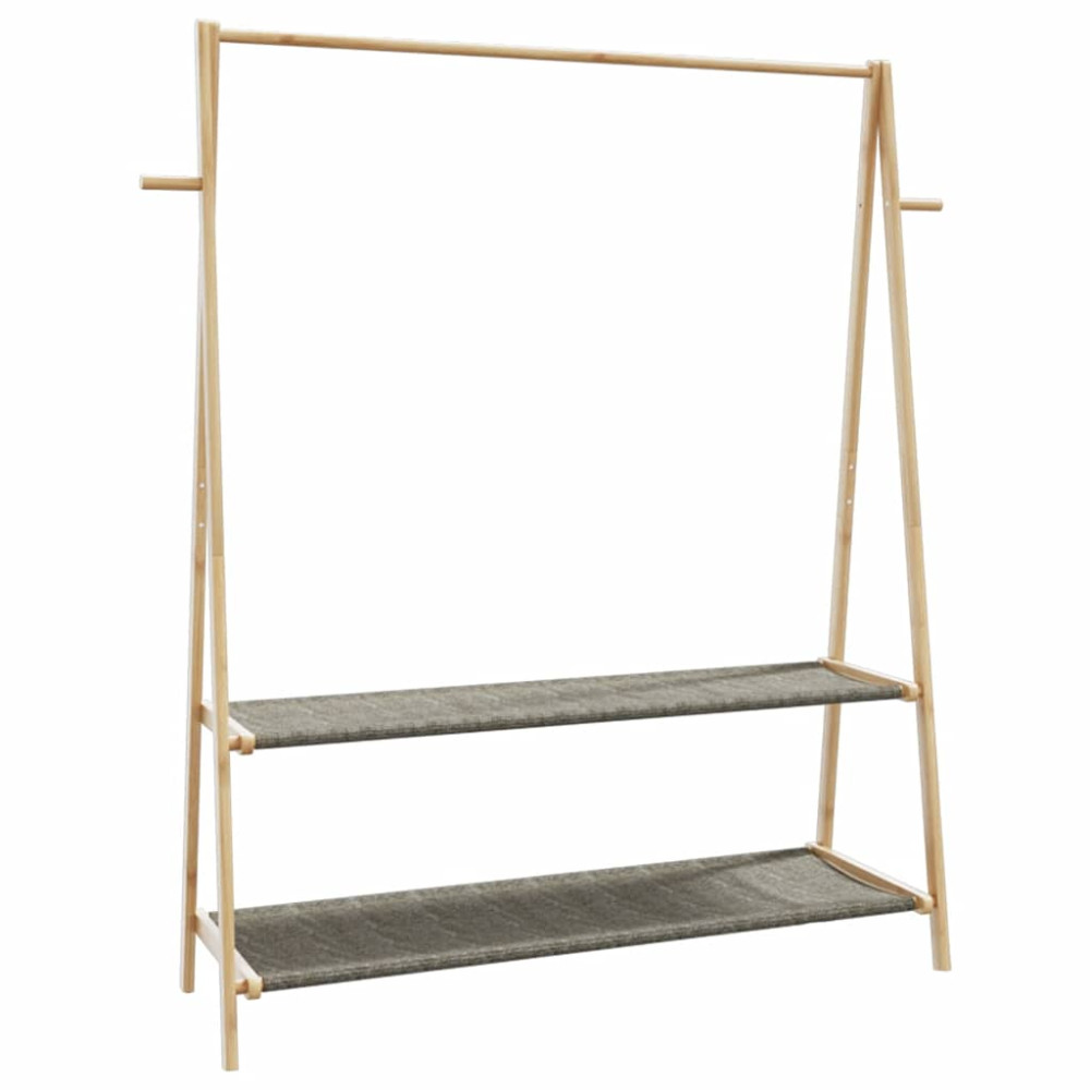 Produktbild för Klädställ med hyllor 132x45,5x150,5 cm bambu