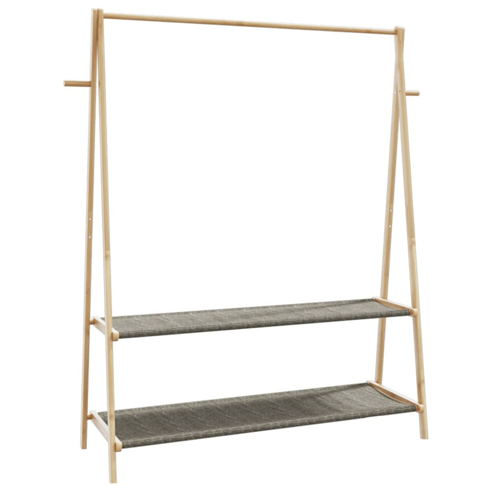Produktbild för Klädställ med hyllor 132x45,5x150,5 cm bambu
