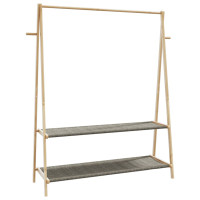 Produktbild för Klädställ med hyllor 132x45,5x150,5 cm bambu
