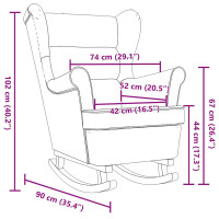 Produktbild för Gungstol mörkgrön 74x90x102 cm tyg