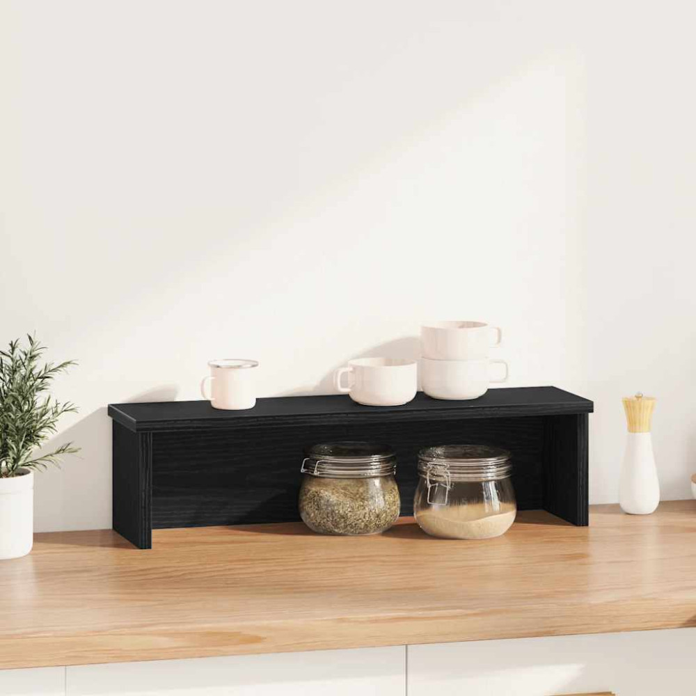 Produktbild för Köksställ stapelbara svart 60x15x16 cm konstruerat trä