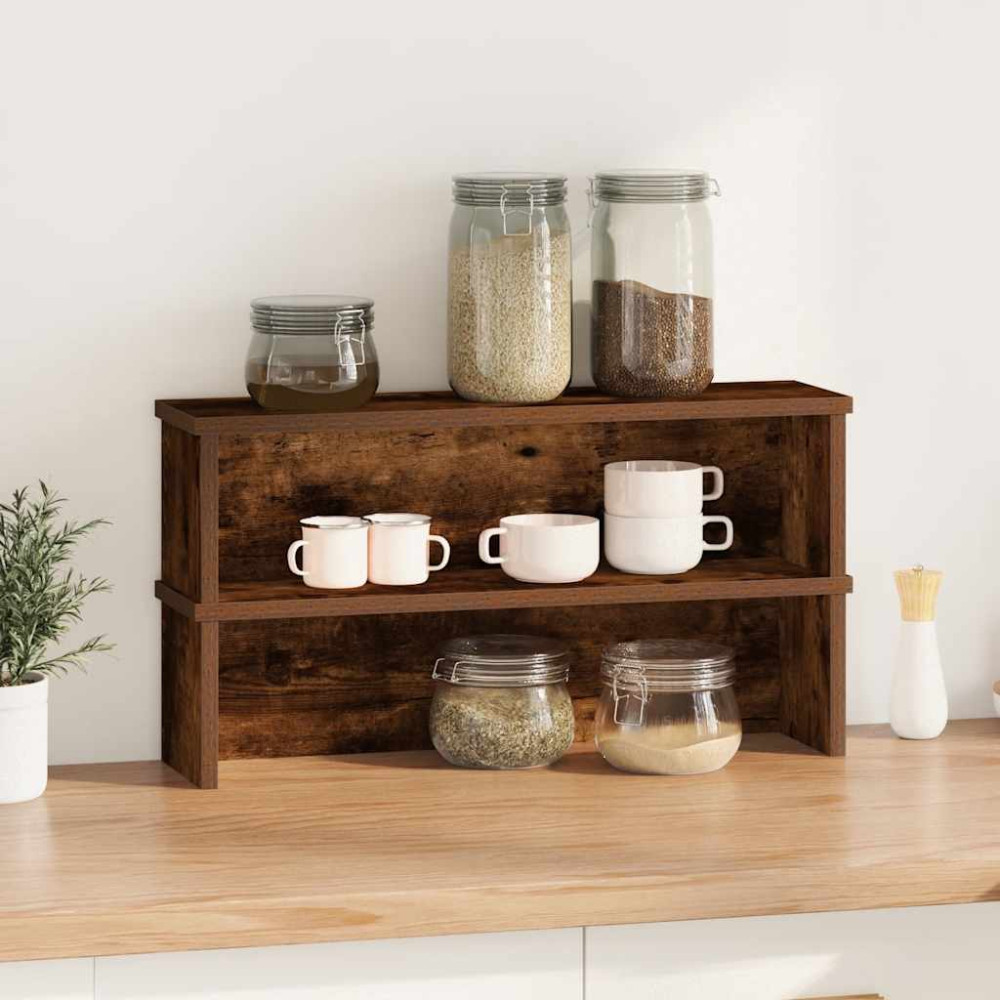 Produktbild för Köksställ stapelbara 2 st rökfärgad ek 60x15x16 cm