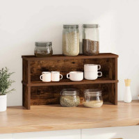Produktbild för Köksställ stapelbara 2 st rökfärgad ek 60x15x16 cm
