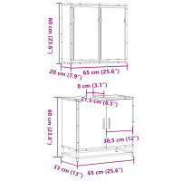 Produktbild för Badrumsmöbler set 2 delar grå sonoma konstruerat trä