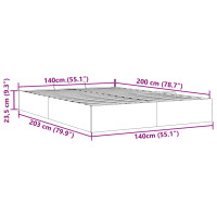 Produktbild för Ottoman sängram utan madrass gräddvit 140x200 cm tyg