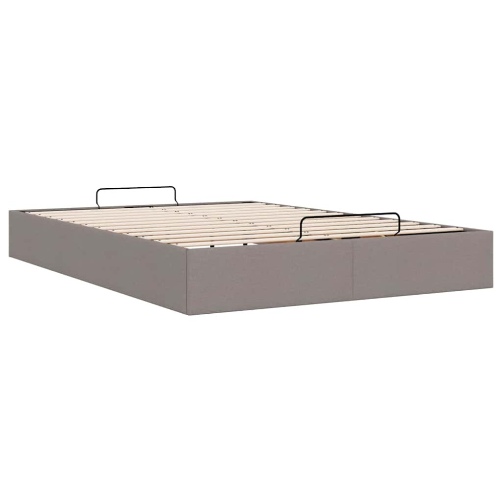 Produktbild för Ottoman sängram utan madrass gräddvit 140x200 cm tyg