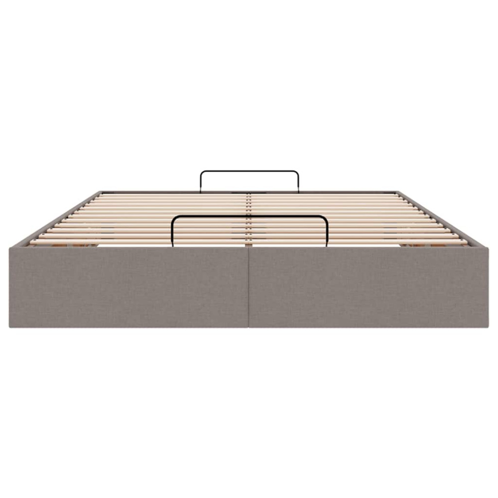 Produktbild för Ottoman sängram utan madrass gräddvit 140x200 cm tyg