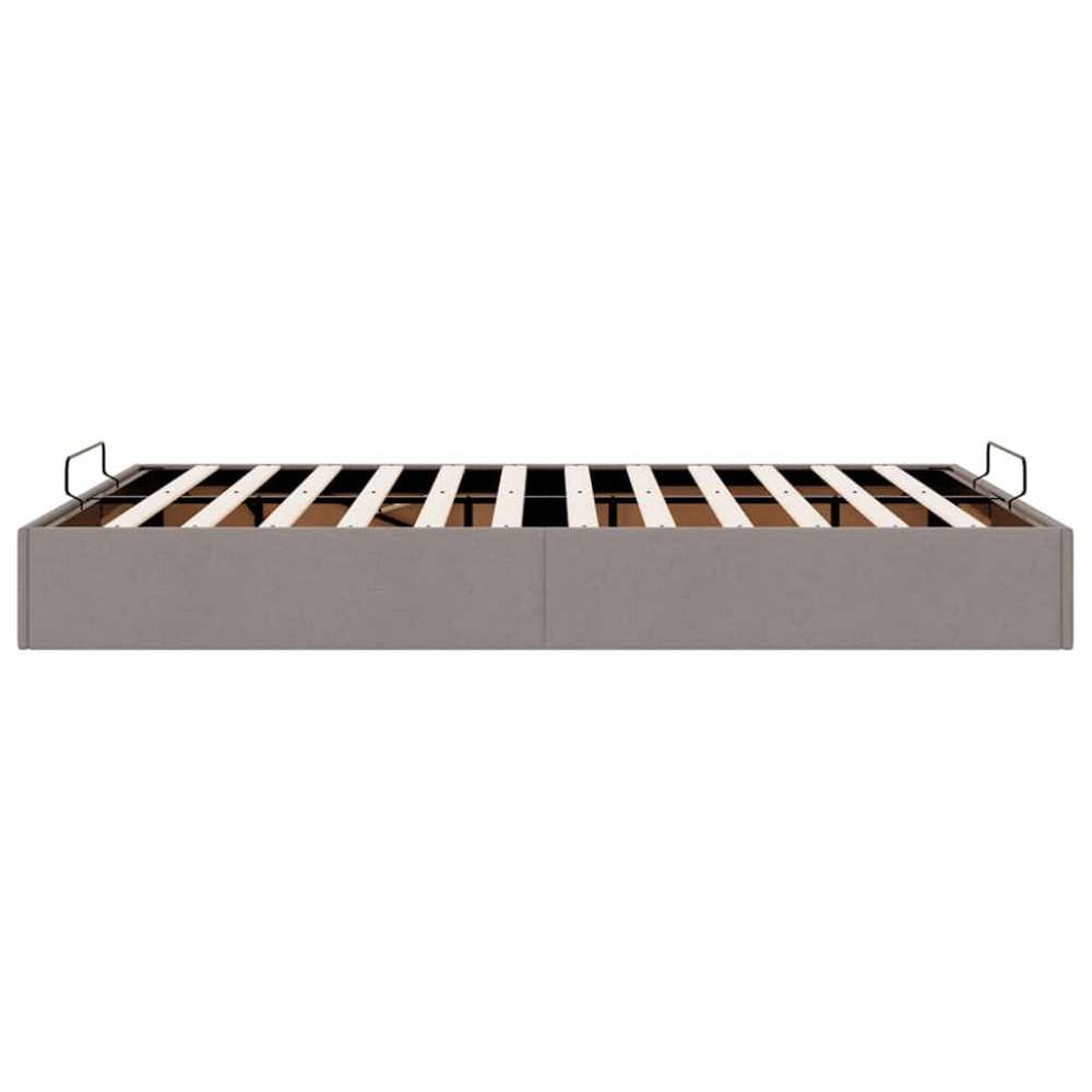 Produktbild för Ottoman sängram utan madrass gräddvit 140x200 cm tyg