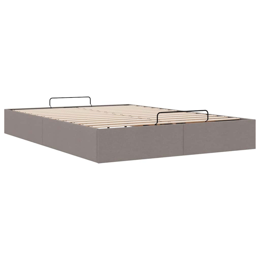 Produktbild för Ottoman sängram utan madrass gräddvit 140x200 cm tyg