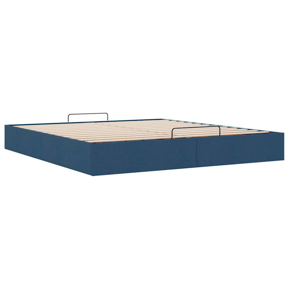 Produktbild för Ottoman sängram utan madrass blå 200x200 cm tyg