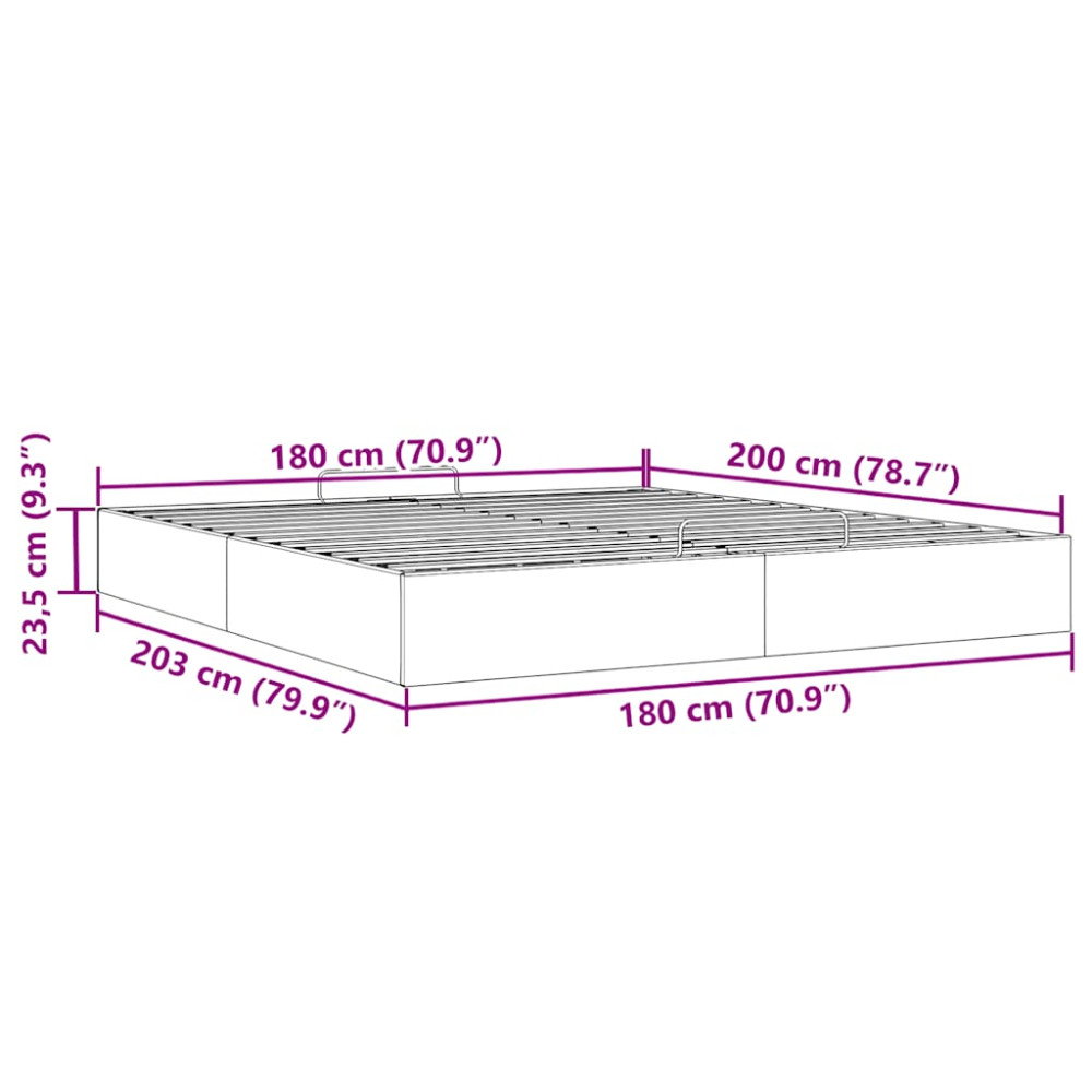 Produktbild för Ottoman sängram utan madrass rosa 180x200 cm sammet