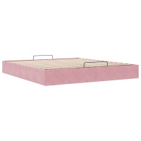 Produktbild för Ottoman sängram utan madrass rosa 180x200 cm sammet