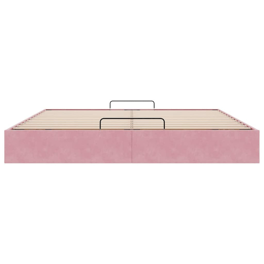 Produktbild för Ottoman sängram utan madrass rosa 180x200 cm sammet