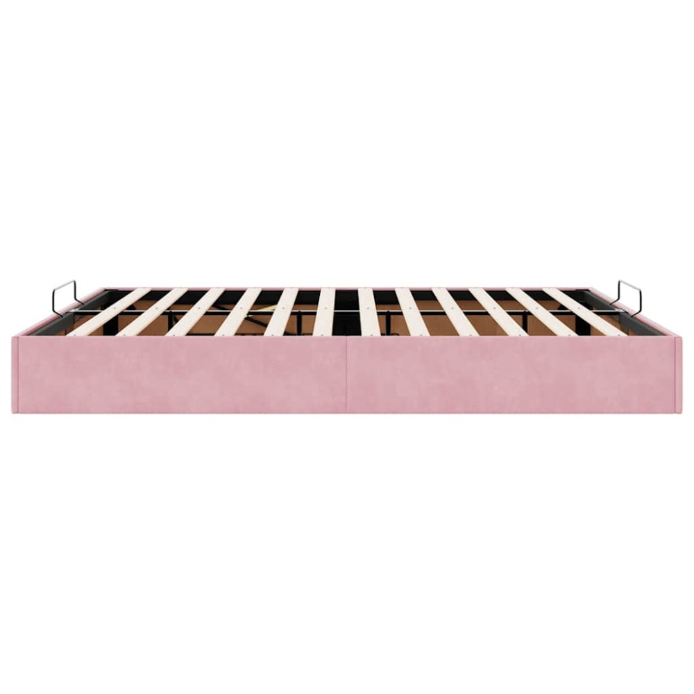 Produktbild för Ottoman sängram utan madrass rosa 180x200 cm sammet