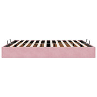 Produktbild för Ottoman sängram utan madrass rosa 180x200 cm sammet