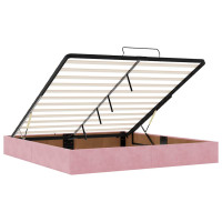 Produktbild för Ottoman sängram utan madrass rosa 180x200 cm sammet