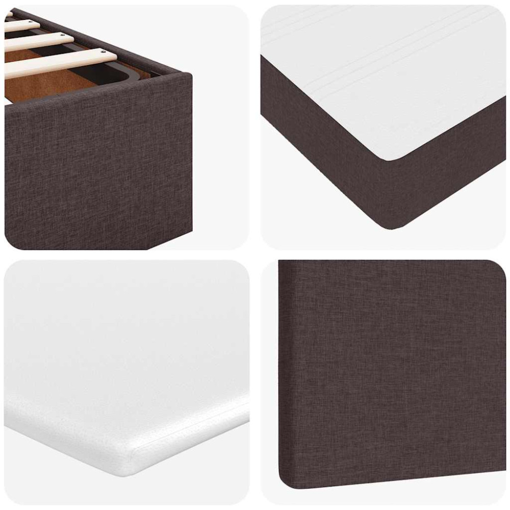 Produktbild för Ottoman sängram med madrass mörkbrun 80x200 cm tyg