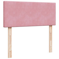 Produktbild för Ottomansk säng med madrass rosa 120x190 cm sammet
