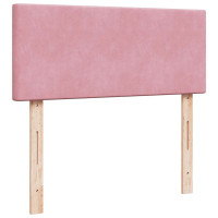 Produktbild för Ottoman sängram med madrass rosa 120x200 cm sammet