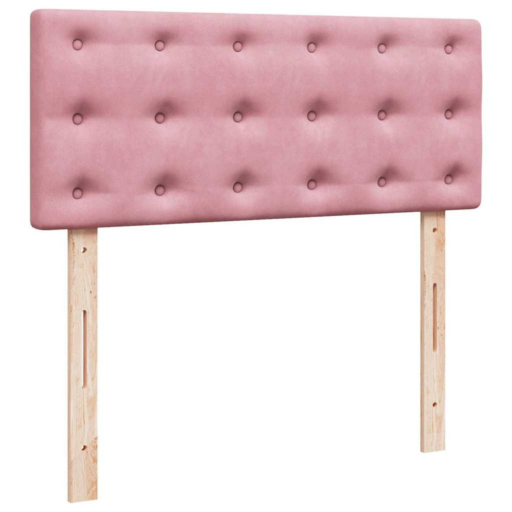 Produktbild för Ottomansk säng med madrass rosa 120x190 cm sammet