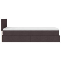 Produktbild för Ottoman sängram med madrass mörkbrun 80x200 cm tyg