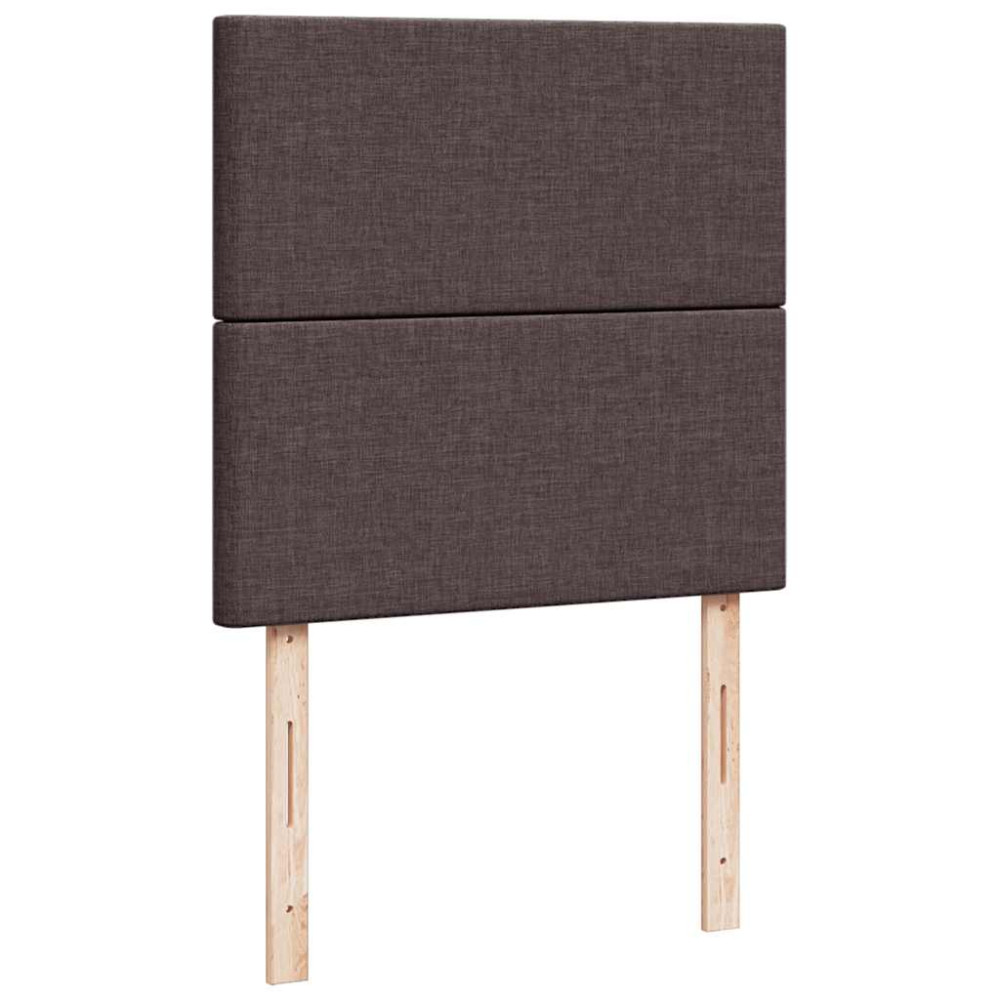 Produktbild för Ottoman sängram med madrass mörkbrun 80x200 cm tyg