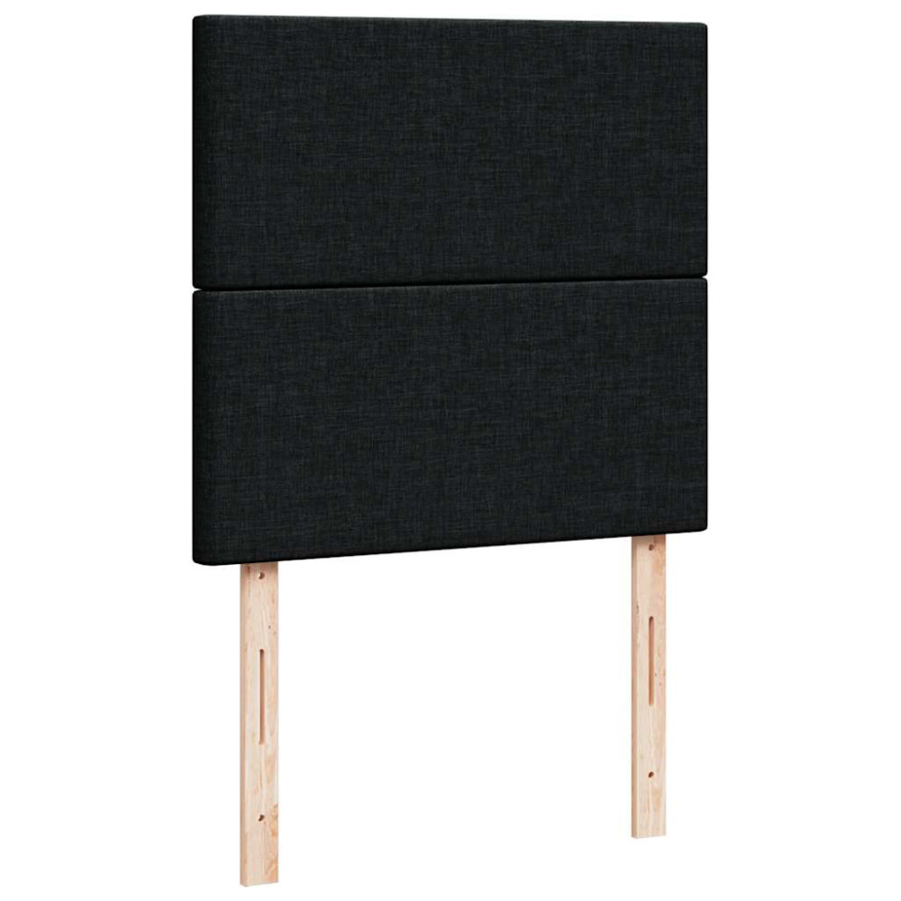 Produktbild för Ottoman säng med madrass svart 100x200 cm tyg