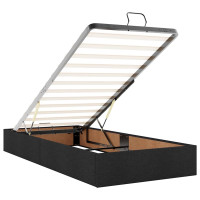 Produktbild för Ottoman säng med madrass svart 100x200 cm tyg