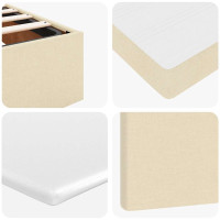 Produktbild för Ottoman säng med madrass gräddvit 100x200 cm tyg