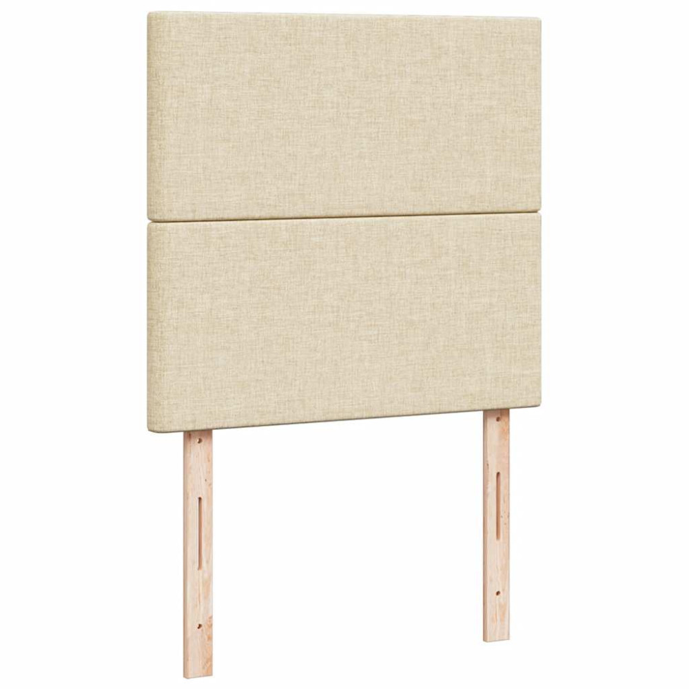 Produktbild för Ottoman säng med madrass gräddvit 100x200 cm tyg