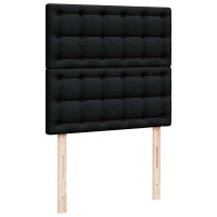 Produktbild för Ottoman säng med madrass svart 100x200 cm tyg