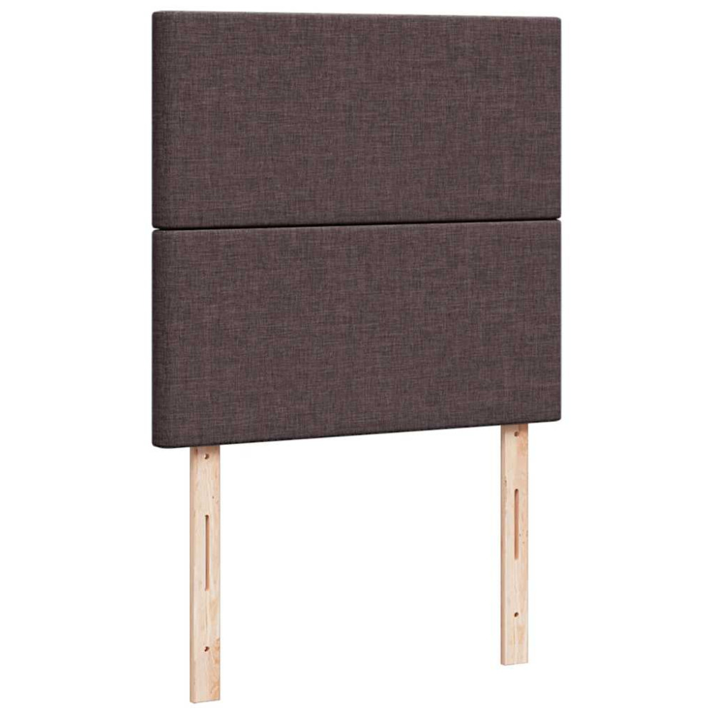 Produktbild för Ottoman sängram med madrass mörkbrun 80x200 cm tyg