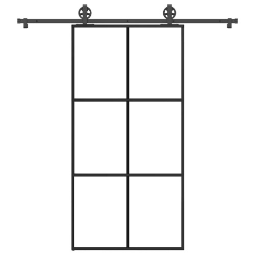 vidaXL Skjutdörr med beslagset 102x205 cm ESG glas och aluminium