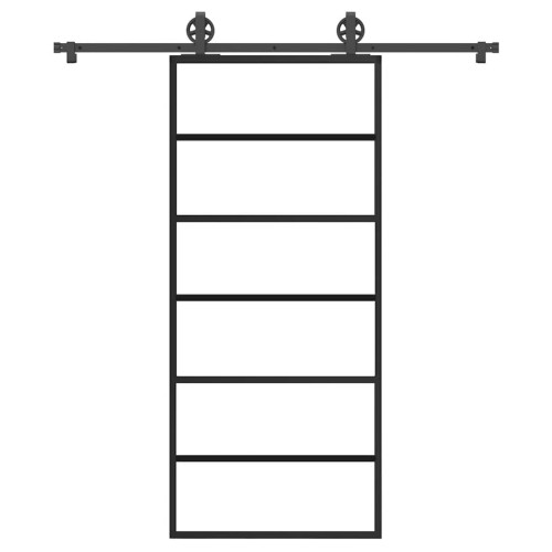 vidaXL Skjutdörr med beslagset ESG glas och aluminium 90x205 cm