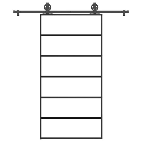 vidaXL Skjutdörr med beslagset 102x205 cm ESG glas och aluminium