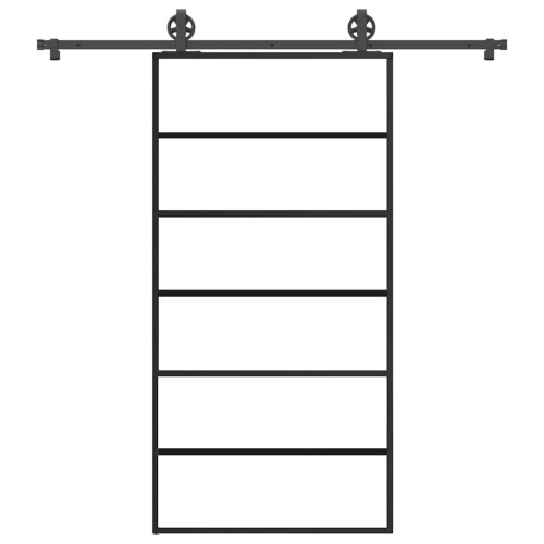 vidaXL Skjutdörr med beslagset 102x205 cm ESG glas och aluminium