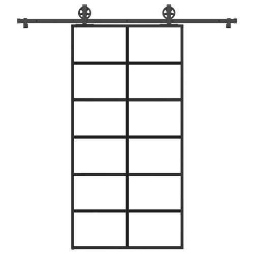 vidaXL Skjutdörr med beslagset 102x205 cm ESG glas och aluminium