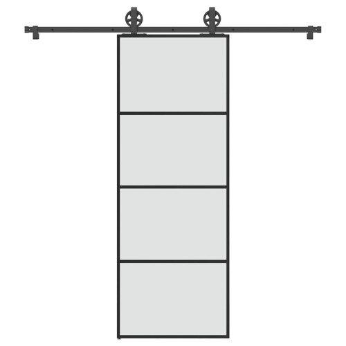 vidaXL Skjutdörr med beslagset ESG glas och aluminium 76x205 cm