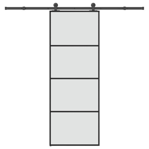 vidaXL Skjutdörr med beslagset ESG glas och aluminium 76x205 cm