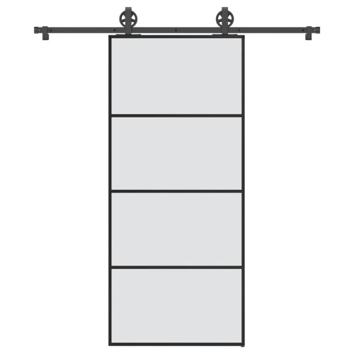 vidaXL Skjutdörr med beslagset ESG glas och aluminium 90x205 cm