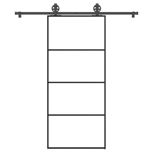 vidaXL Skjutdörr med beslagset ESG glas och aluminium 90x205 cm