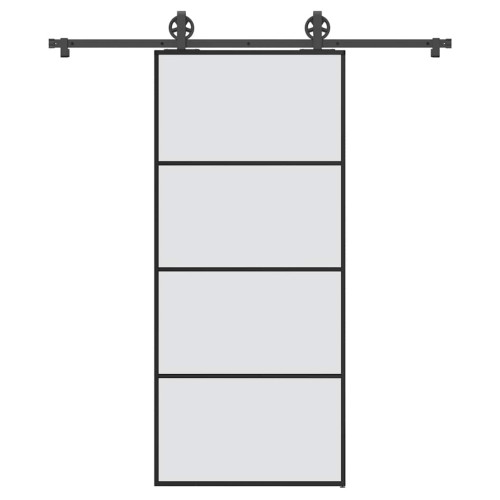 vidaXL Skjutdörr med beslagset ESG glas och aluminium 90x205 cm