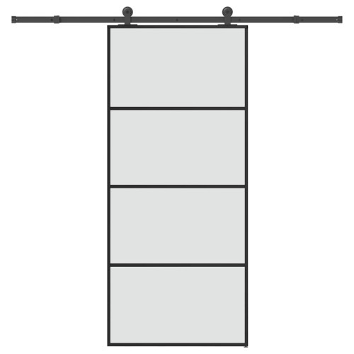 vidaXL Skjutdörr med beslagset ESG glas och aluminium 90x205 cm