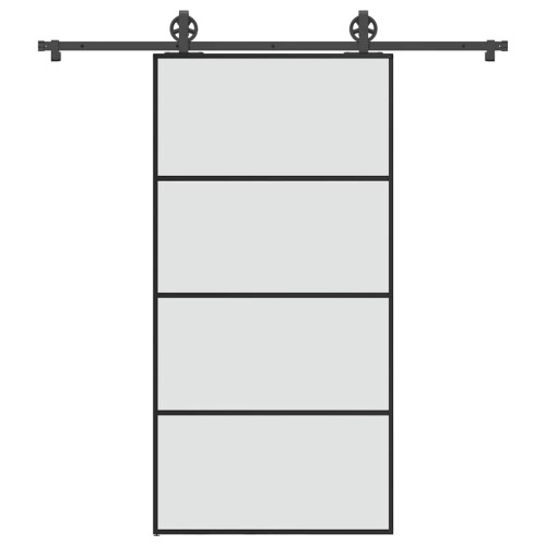 vidaXL Skjutdörr med hårdvara 102,5x205 cm ESG-glas och aluminium